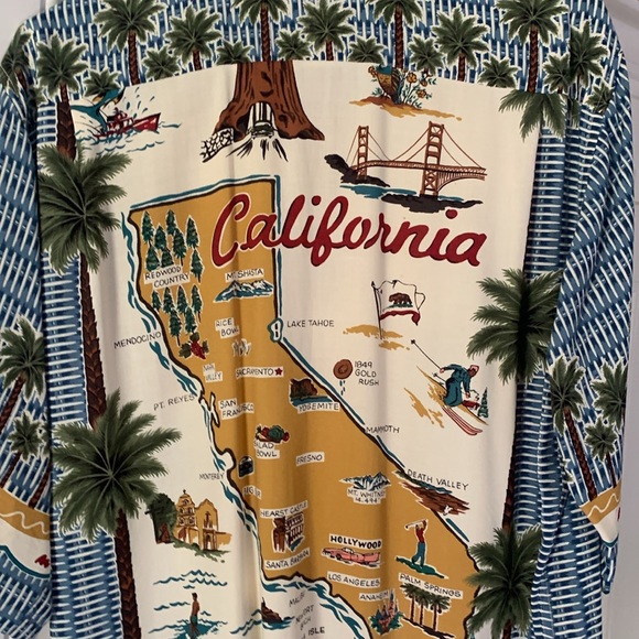 Reyn Spooner shirt California map mens size M - Picture 5 of 8